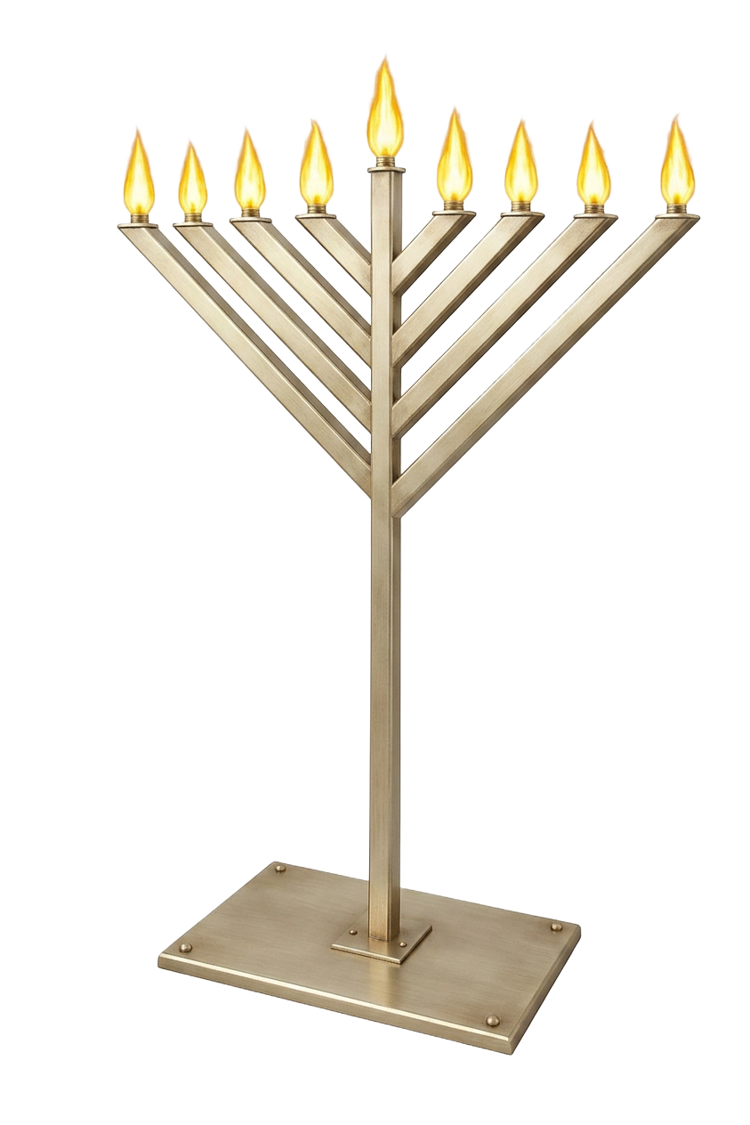 Golden seven-branched menorah